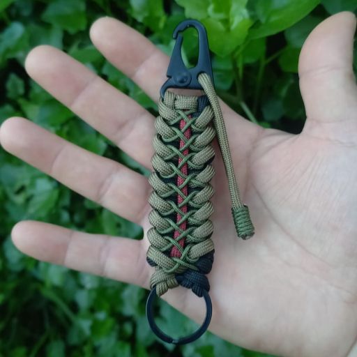 Pack Pulsera de Supervivencia mas llavero con mosqueton Cascabel