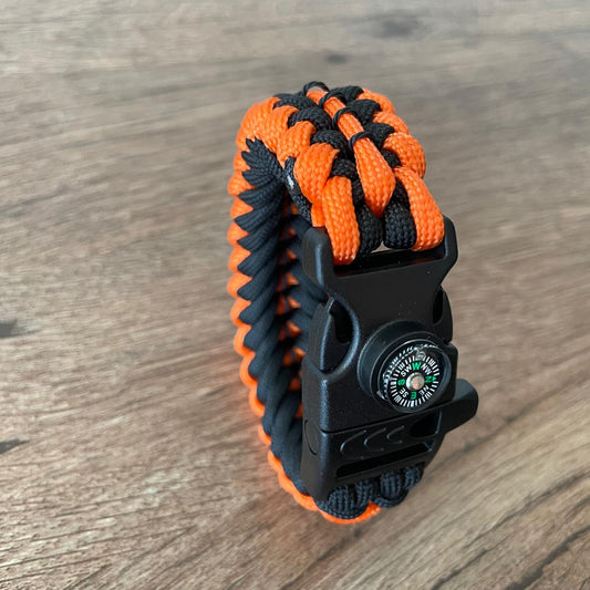 Brazalete Pulsera de Supervivencia Adventure Sport Orange Black