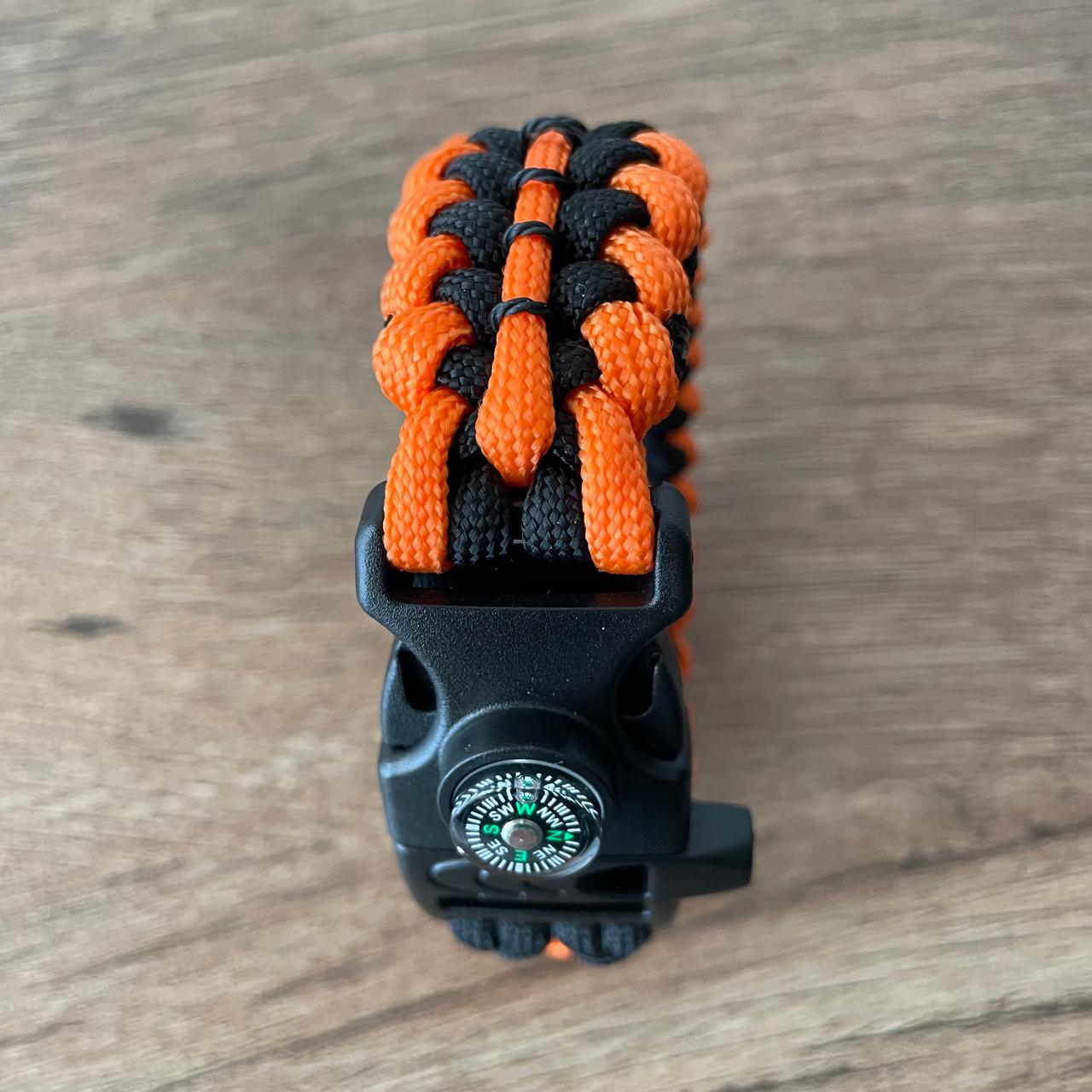 Brazalete Pulsera de Supervivencia Adventure Sport Orange Black
