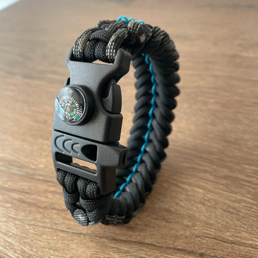 Brazalete Pulsera de Supervivencia Adventure Sport Black and Blue