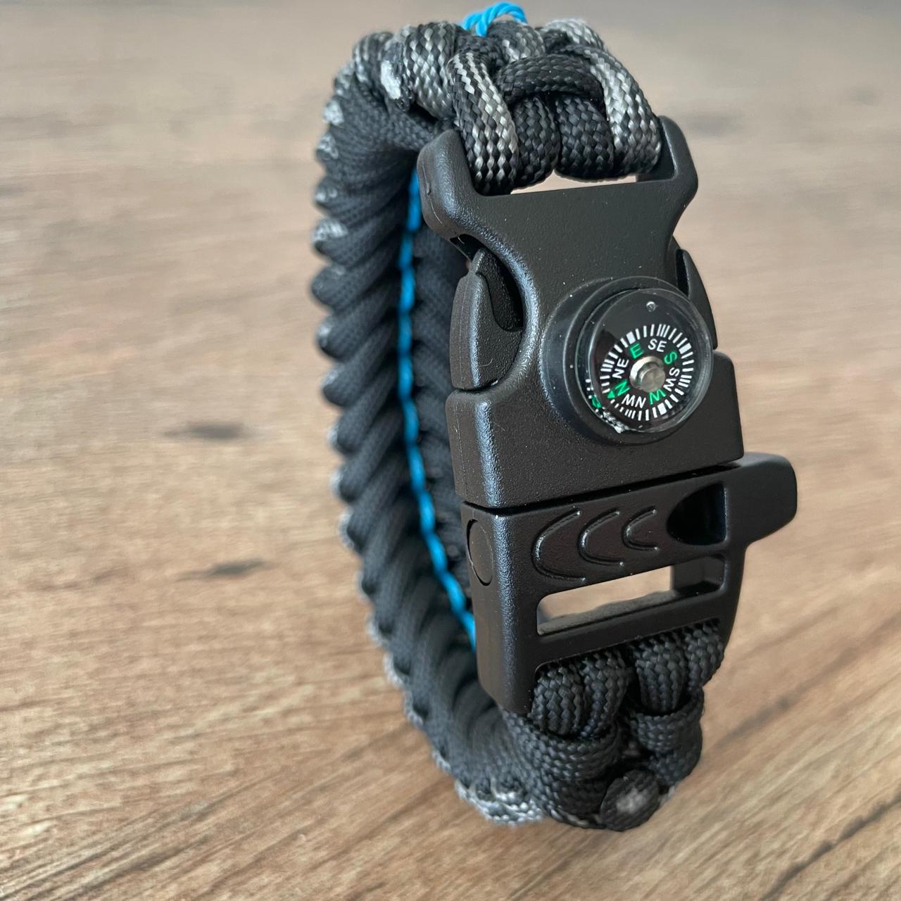 Brazalete Pulsera de Supervivencia Adventure Sport Black and Blue