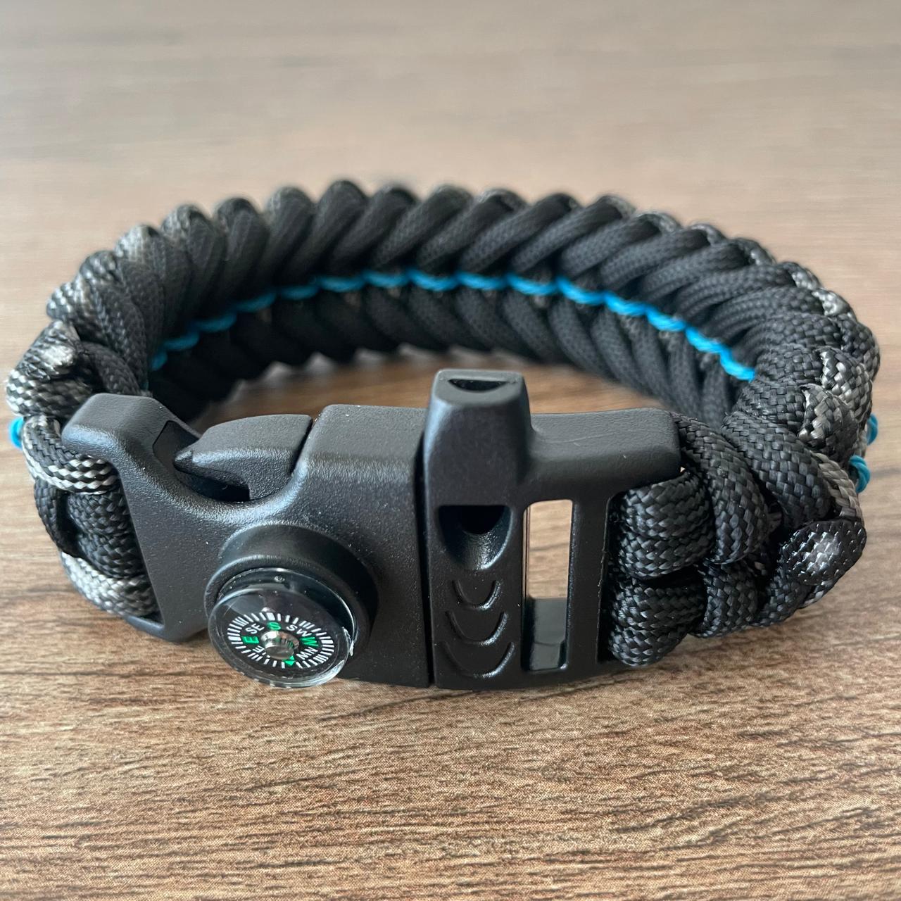 Brazalete Pulsera de Supervivencia Adventure Sport Black and Blue