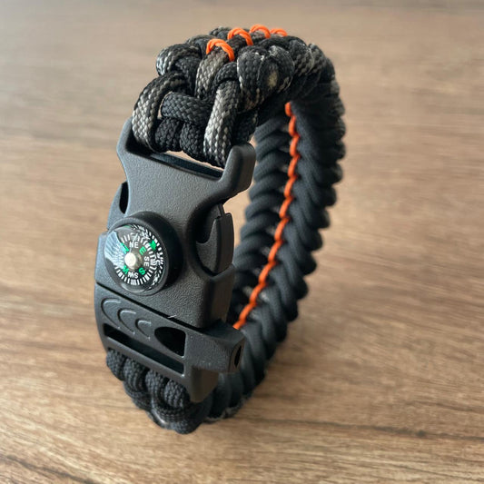 Brazalete Pulsera de Supervivencia Adventure Sport Camo Black and Gray