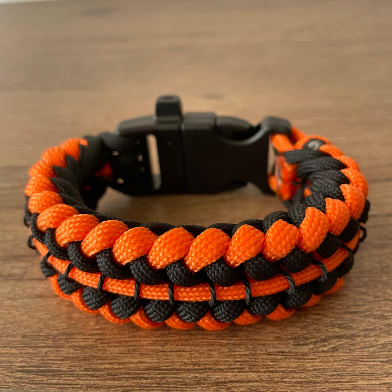 Brazalete Pulsera de Supervivencia Adventure Sport Orange Black