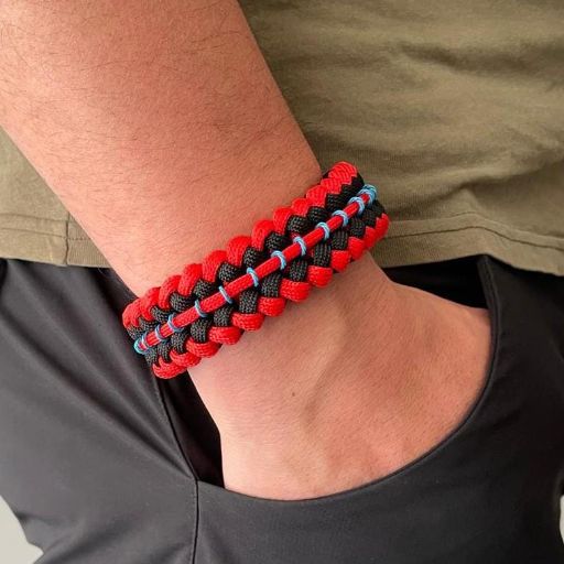 Brazalete Pulsera de Supervivencia Adventure Sport Red Black