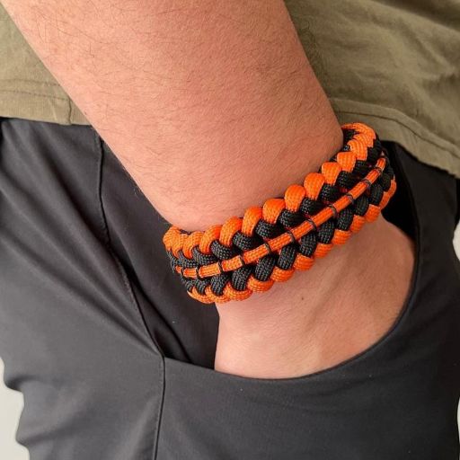 Brazalete Pulsera de Supervivencia Adventure Sport Orange Black