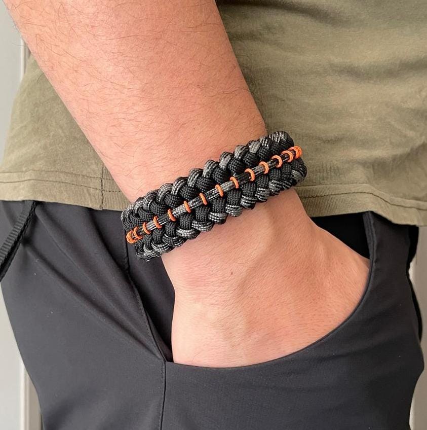 Brazalete Pulsera de Supervivencia Adventure Sport Camo Black and Gray