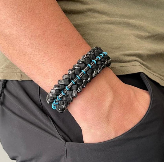 Brazalete Pulsera de Supervivencia Adventure Sport Black and Blue